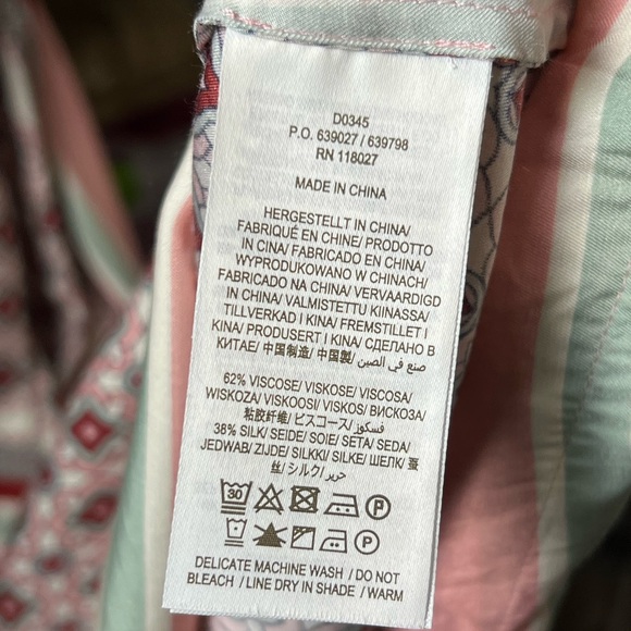 BODEN Maxi Shirt Dress in Almond Pink Square Geometric Size 10R - Picture 14 of 15